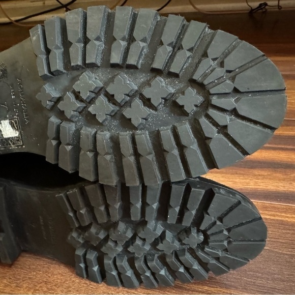 AQUATALIA Cate Preppy Black Leather Boots Hidden Wedge Lined Italy 7M - Picture 15 of 16